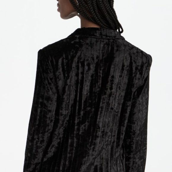 Endless Rose Crushed Velvet Blazer Black Size Small - Picture 6 of 6